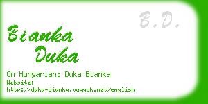 bianka duka business card